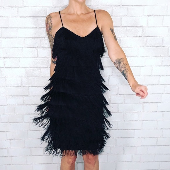 Vintage New Leaf Fringe Flapper Dress - Picture 4 of 16